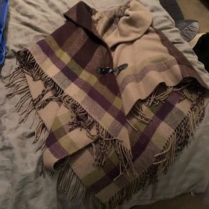 Plaid poncho